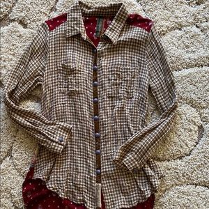 Aratta Top (olive and burgundy)